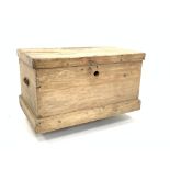 Victorian pine ice cooler, hinged lid revealing zinc lined interior, on skirted base, W120cm, H66cm,