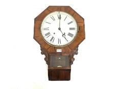 late 19th century American drop dial wall clock,