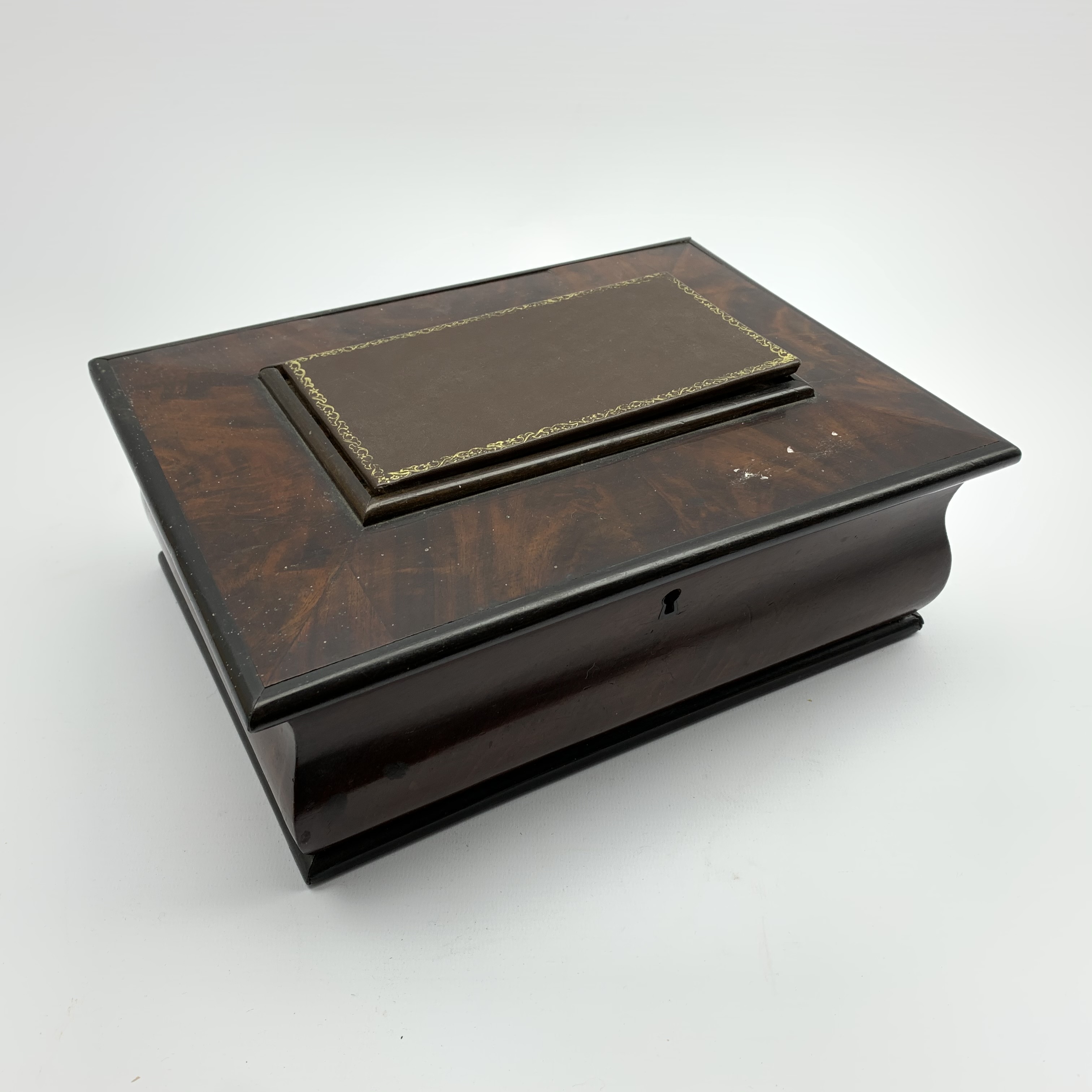 Victorian mahogany jewellery box and contents including elephant pin cushion, - Image 2 of 2