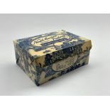 North Eastern Railway 'Light Luncheon' cardboard box, with blue willow pattern print,