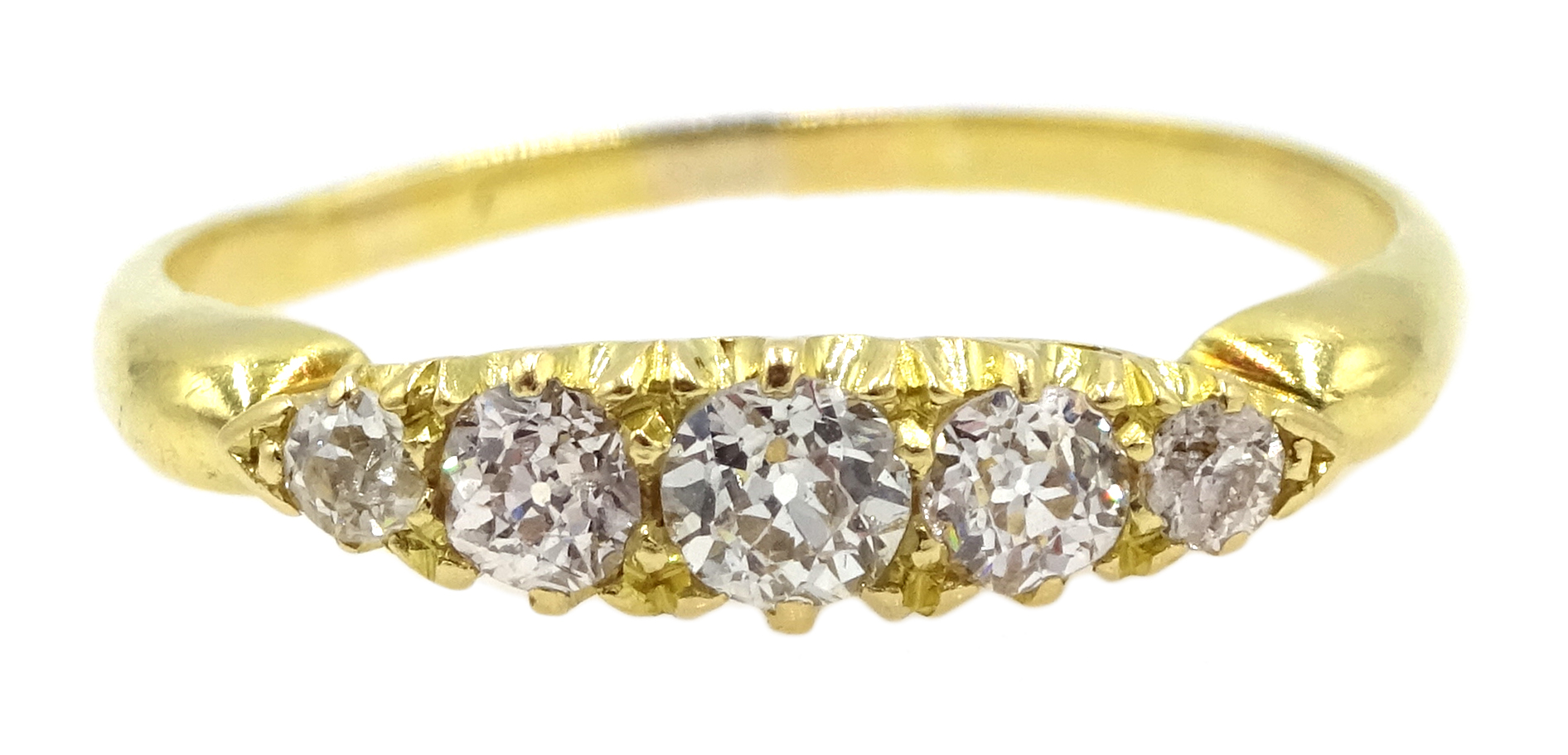 Edwardian 18ct gold five stone diamond ring Condition Report & Further Details