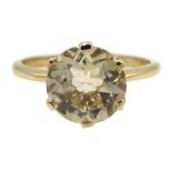 9ct gold single stone set ring,