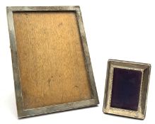 Silver upright table photograph frame of plain form 26cm x 18cm Birmingham 1914 Maker Sanders &