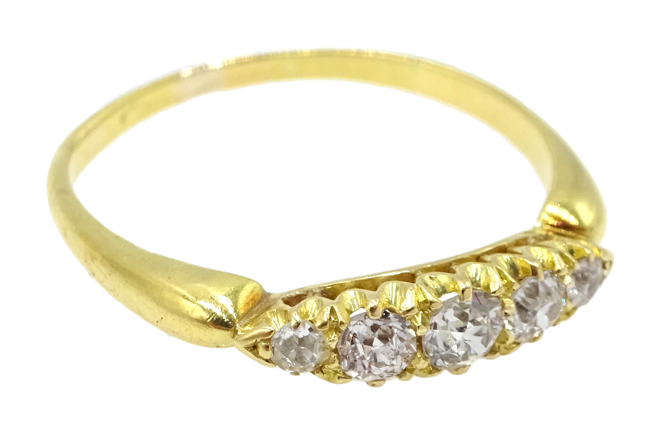Edwardian 18ct gold five stone diamond ring Condition Report & Further Details - Image 2 of 3