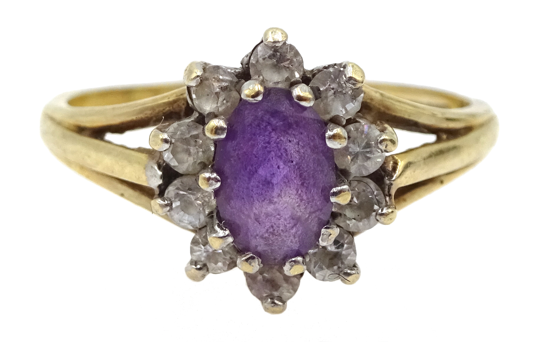 Gold amethyst and cubic zirconia ring, - Image 2 of 2