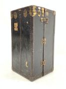 Early 20th century upright travelling trunk, interior fitted with drawers and hanging provision,