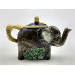 Majolica elephant tea pot,