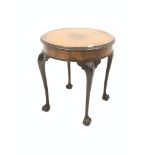 20th century Queen Anne style bur walnut occasional table,