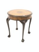 20th century Queen Anne style bur walnut occasional table,