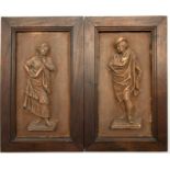 Antonio de las Penas y Leon (Spanish 1815-1886) Pair of terracotta plaques of a male figure