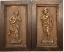 Antonio de las Penas y Leon (Spanish 1815-1886) Pair of terracotta plaques of a male figure