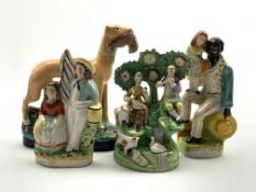 Early 19th Century Staffordshire figure group in the style of Walton of male and female musicians