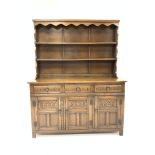 20th century carved oak dresser,