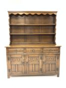 20th century carved oak dresser,