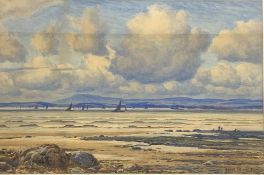 Reginald Aspinall (British 1858-1921): Estuary scene with sailing vessels,