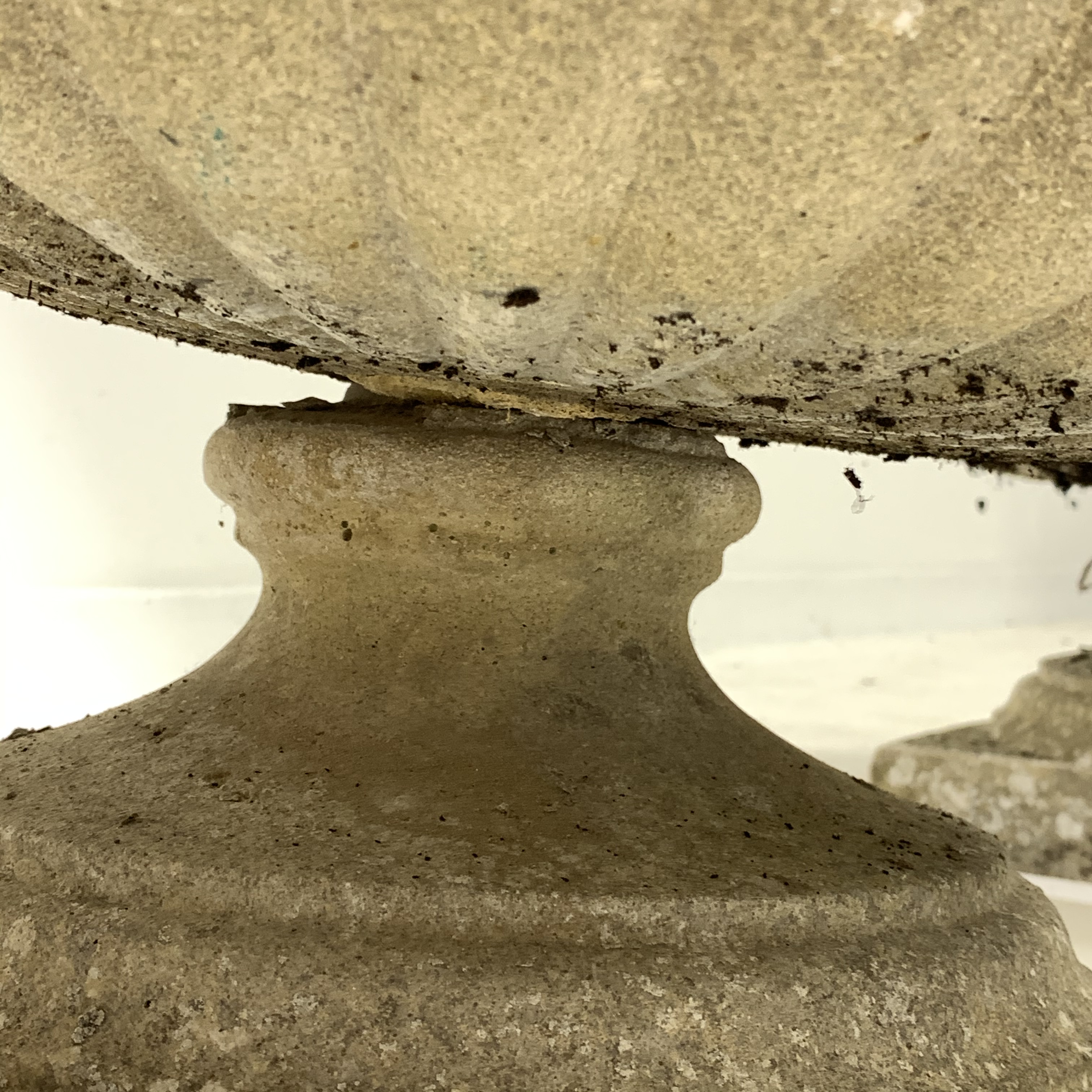 Pair reconstituted stone pedestal urns, with egg and dart and gadroon moulded decoration, - Image 2 of 3