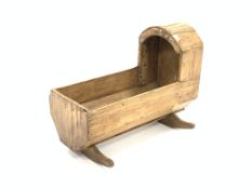 19th century pine rocking crib,