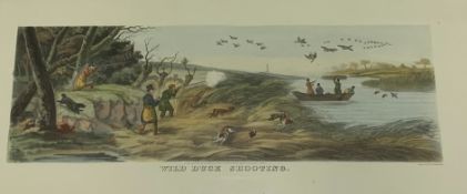 After George Wright a coloured Polo print 38cm x 63cm and an Ackermann print 'Wild Duck Shooting'