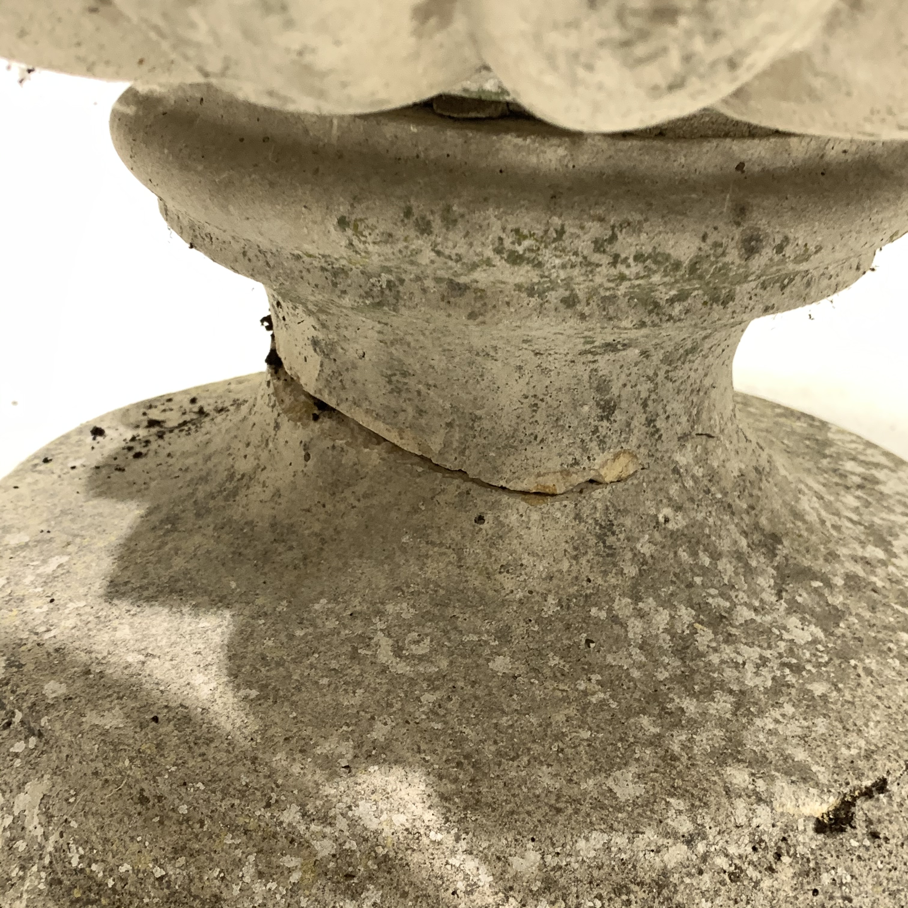 Pair reconstituted stone garden pedestal urns with gadroon moulding, - Image 2 of 2