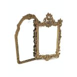 20th century gilt framed wall hanging mirror with floral decoration,