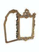 20th century gilt framed wall hanging mirror with floral decoration,
