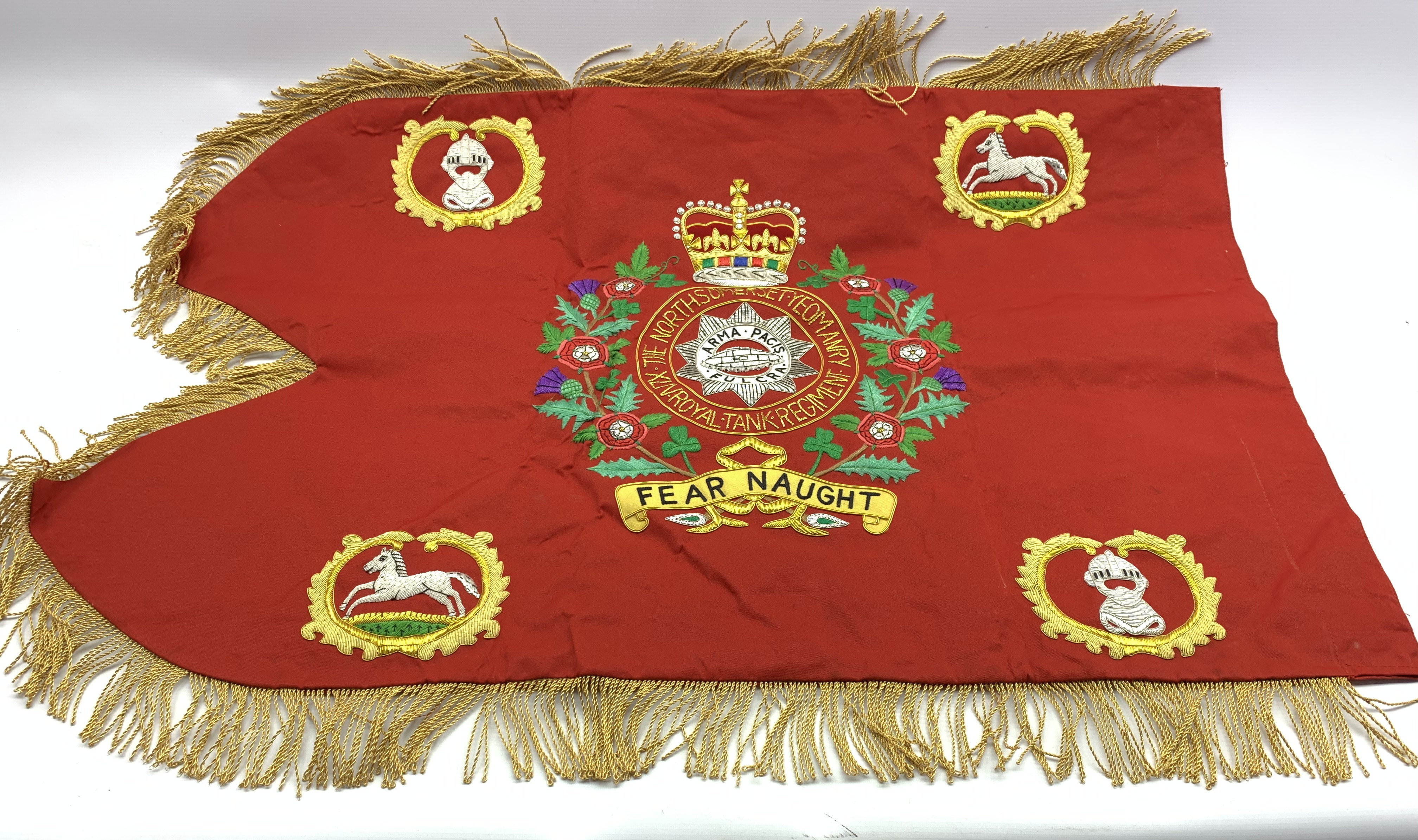 'The North Somerset Yeomanry XLIV Royal Tank Regiment' battle honours standard, - Image 2 of 2