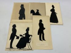 Samuel Metford (Quaker 1810-1896) cut and bronzed silhouette of an elderly lady seated with