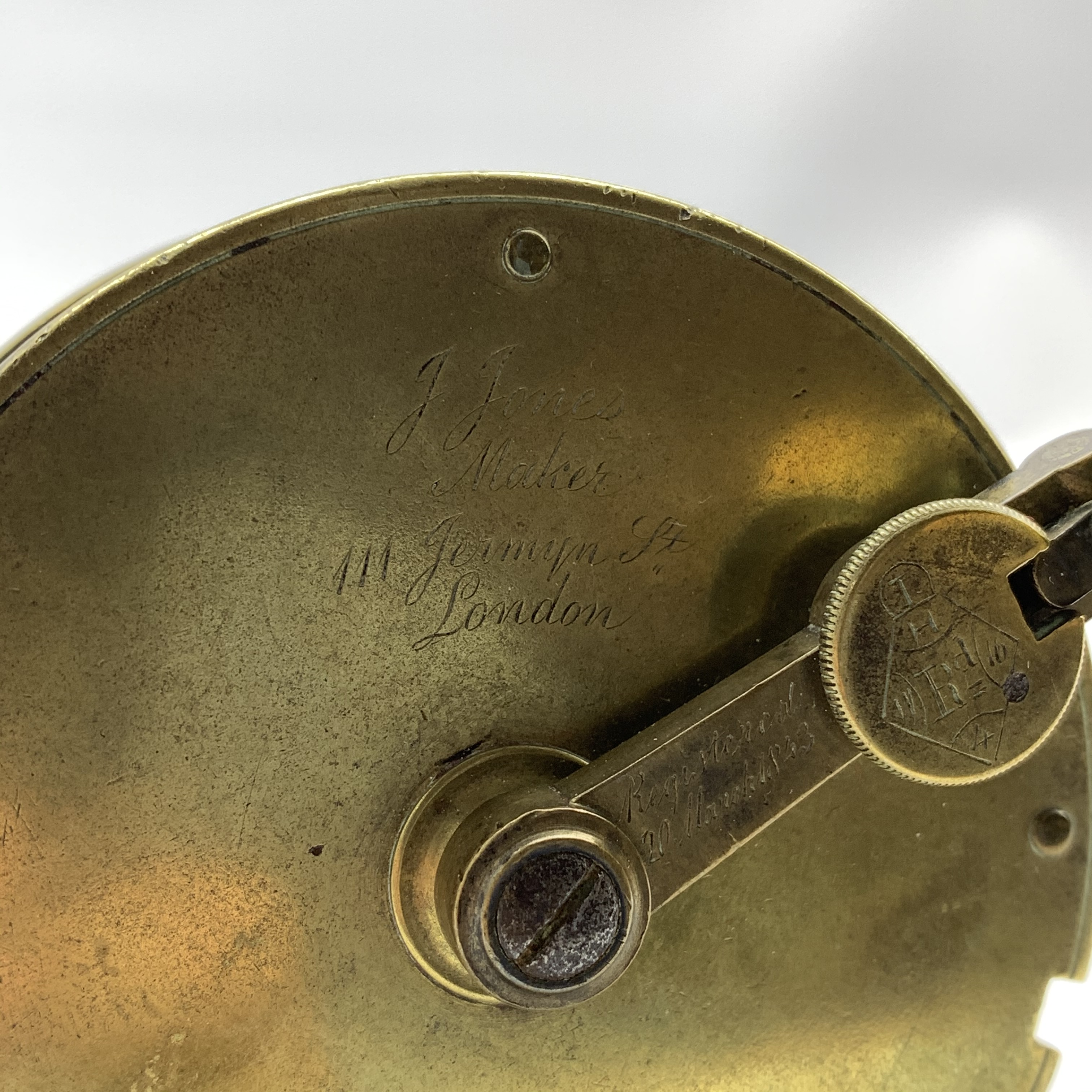 J Jones brass fishing reel, - Image 2 of 3