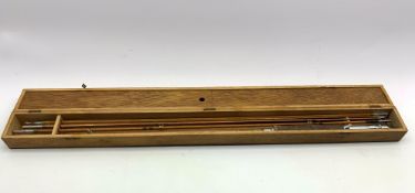 Split cane five section fly fishing rod in a wooden case,