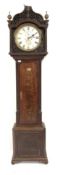 19th century mahogany long case clock,