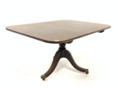 Regency mahogany breakfast table with snap top mechanism,