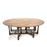 Large 20th century solid oak wake table,