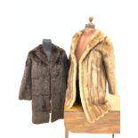 Two fur coats, one by 'Ross (furriers) LTD' Leeds,