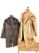 Two fur coats, one by 'Ross (furriers) LTD' Leeds,