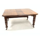 Edwardian walnut telescopic extending dining table,