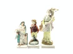 Early 19th Century Staffordshire pearl ware figure representing Spring holding a cornucopia on a