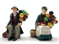 Royal Doulton figure 'The Old Balloon Seller' HN 1315 and another 'The Balloon Man' HN 1954 (2)