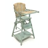 Early 20th century painted pine child's metamorphic chair,