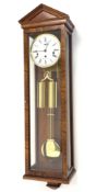Inlaid mahogany cased wall clock,