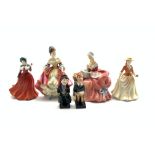 Royal Doulton figure 'Penelope' HN 1901 and five others comprising 'Southern Belle' HN 2229,