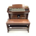 20th century electric church organ by Hammond, in walnut case, Model no. RT3 serial no.