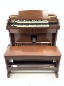 20th century electric church organ by Hammond, in walnut case, Model no. RT3 serial no.