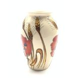 Moorcroft 'Harvest Poppy' pattern oviform vase designed by Emma Bossons H13cm Condition