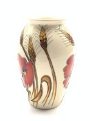 Moorcroft 'Harvest Poppy' pattern oviform vase designed by Emma Bossons H13cm Condition