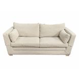 Multi-York three seat sofa upholstered in natural linen fabric, W210cm, H72cm,