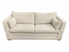Multi-York three seat sofa upholstered in natural linen fabric, W210cm, H72cm,