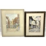 H Gill 'Minstergate from Stonegate York' watercolour,