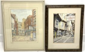 H Gill 'Minstergate from Stonegate York' watercolour,