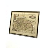 Jan Jansson, 17th century hand coloured map of Norfolk (Nortfolcia Vernacule Norfolke),