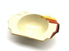 Clarice Cliff Bizarre daffodil shape 'Blocks' pattern grapefruit bowl W17cm Condition